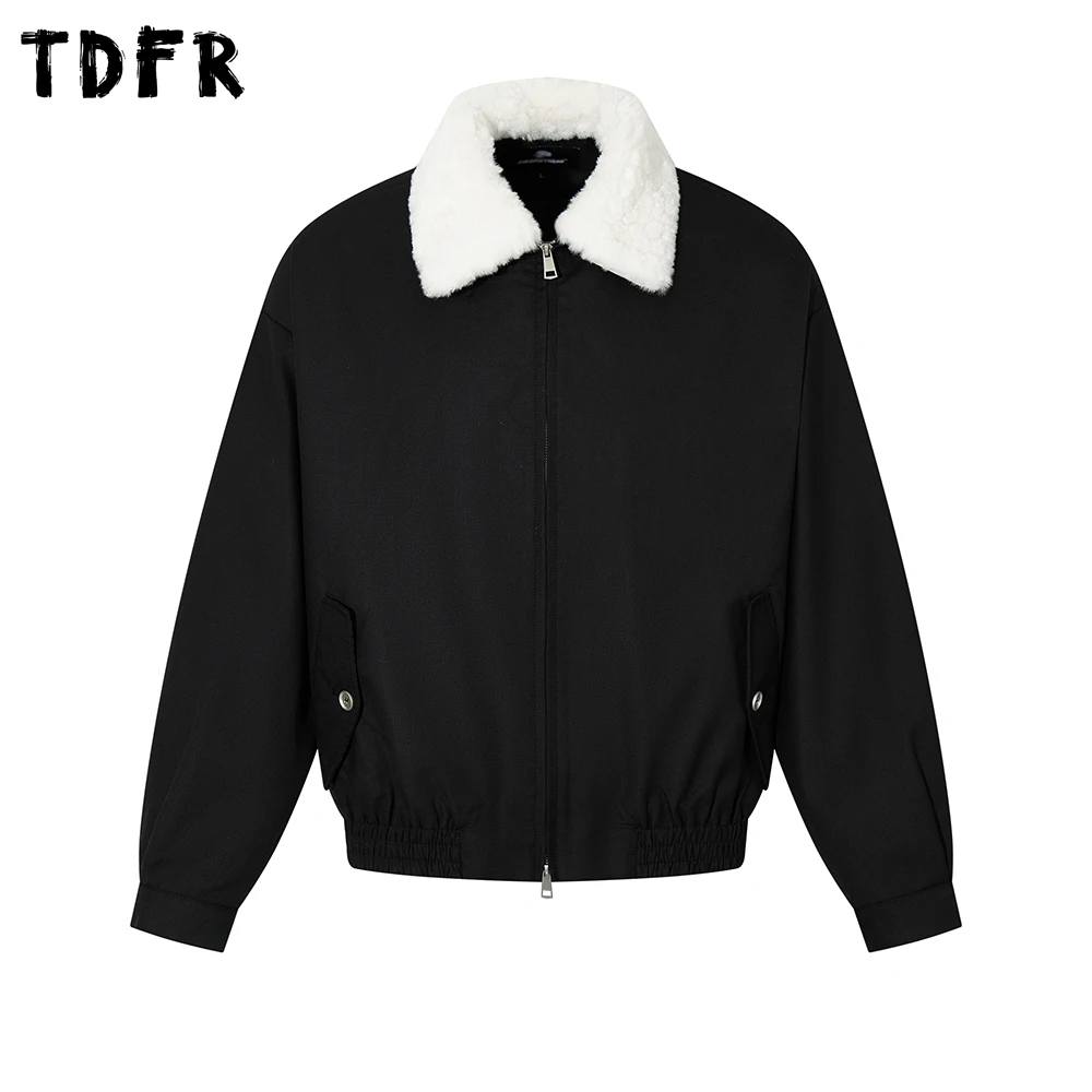 

Solid Color Cargo Jacket Mens Autumn Retro Casual Pocket Removable Lapel Long Sleeve Loose Outerwear Man