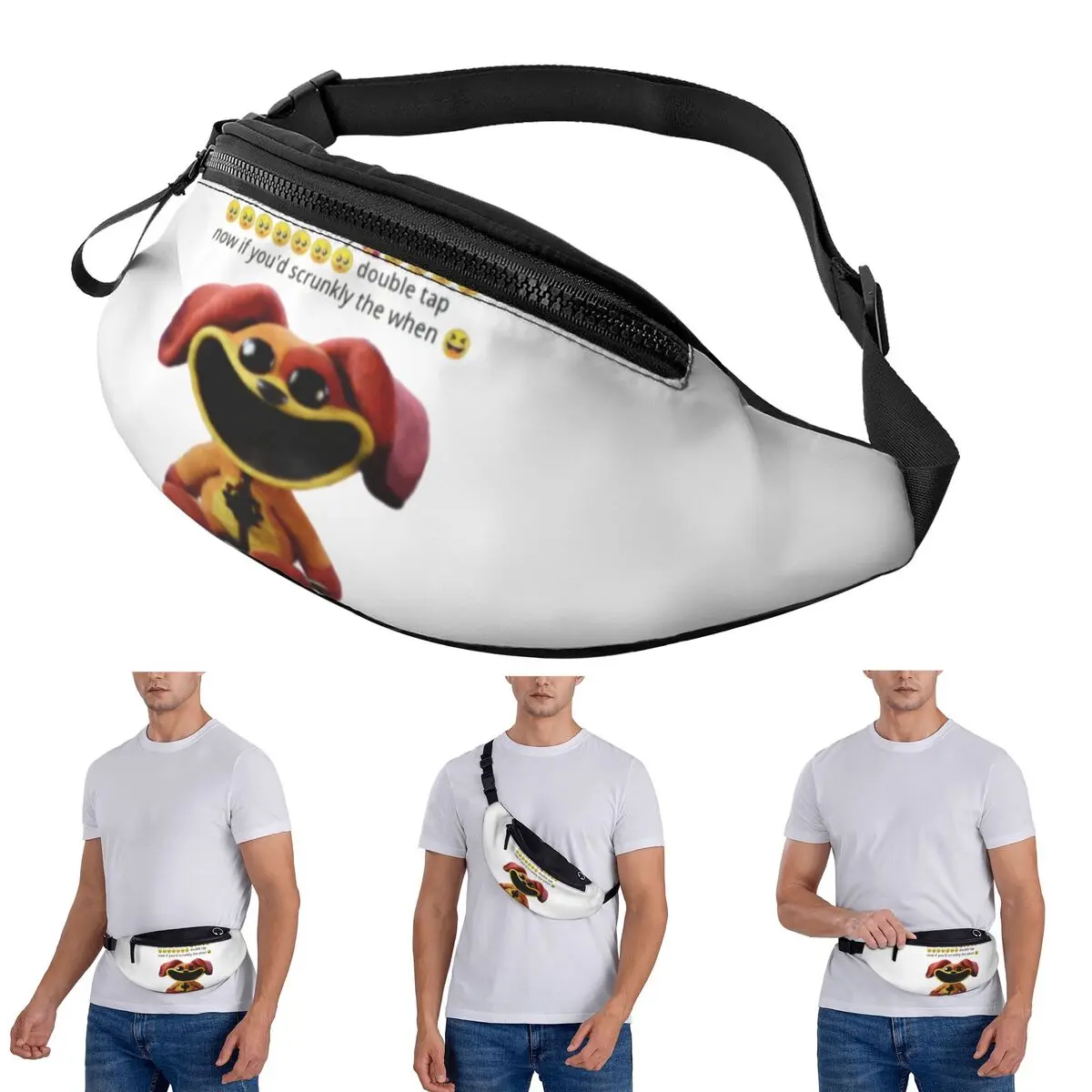 Crossbody Waist Bag Smiling Critters Scrunkly Dogday Men Women Fanny Pack Travel Running Money Phone Pouch