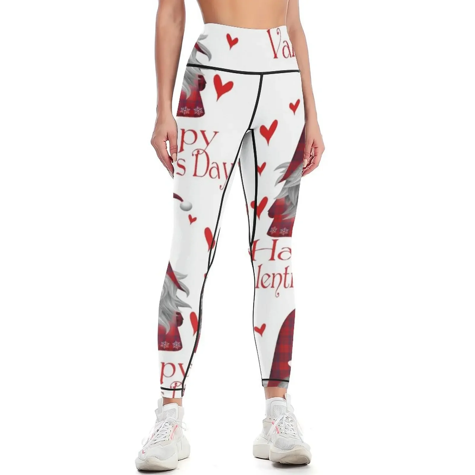 

Happy Valentine's Day Gnome Plaid T Shirt, And Accessories, Cute Heart Gifts, Cute Garden Gnome Valentine Shirt Leggings