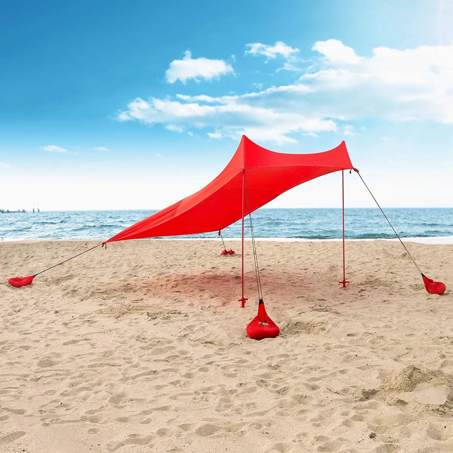 

l # factory Outdoor High quality Lightweight Sun Shelter Nylon Beach Tent with sandbags