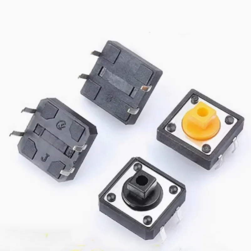 50pcs 12x12x7.3mm Tactile Switch Square Push Button Tact Switch 12*12*7.3mm Micro Switch B3FF-4055 12*12*7.3mm