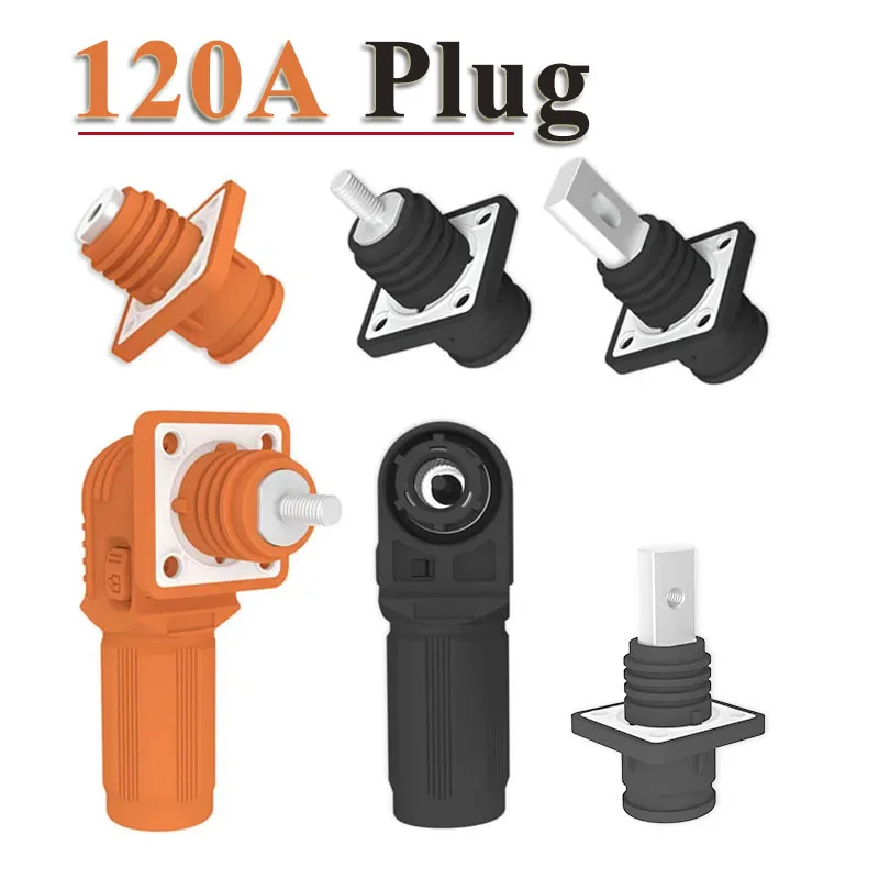 300A Waterproof Energy Storage Connector 250A 200A Quick Plug Terminal Block High Voltage Current Single Core Elbow Head Adapter