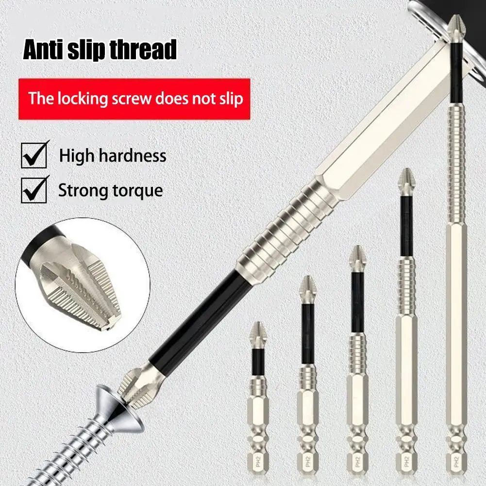 K5 Anti-Slip and Shock-Proof Bits Screwdriver Bits High Hardness Strong Magnetic 50/65/75/100/150mm Ph2 Screwdriver Set