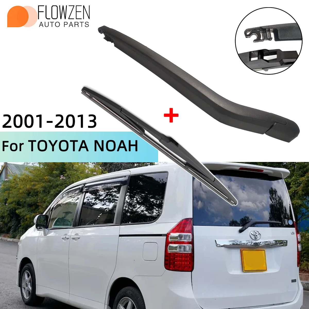 Scheibenwischerblatt & Heckwischerarm-Kit für Toyota Nova 2001–2013, Heckwischerarmblatt, Autozubehör