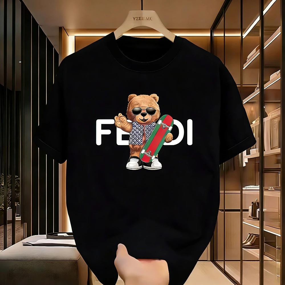 

Весна/Лето 2026, роскошные хлопковые мужские и женские футболки с короткими рукавами и трендовым принтом, высокое качество Ins Y2k