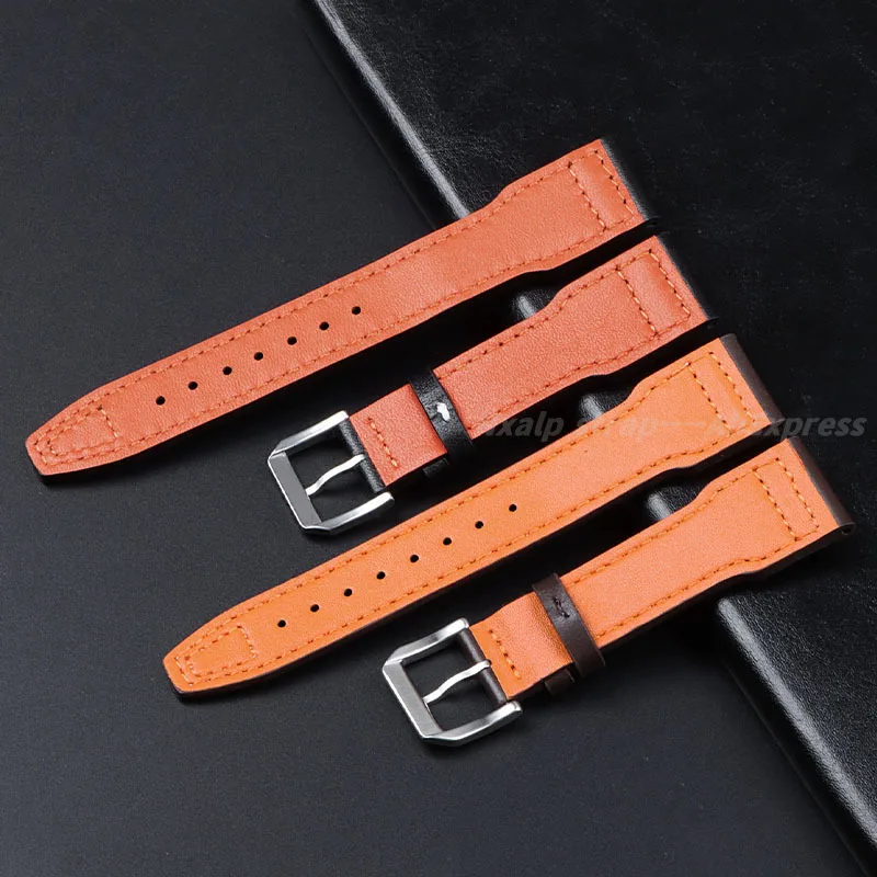 For IWC PILOT Mark Cowhide Strap 20mm 21mm 22mm Genuine Leather Watch Band for Little Prince Brown Black Watchband Accessories