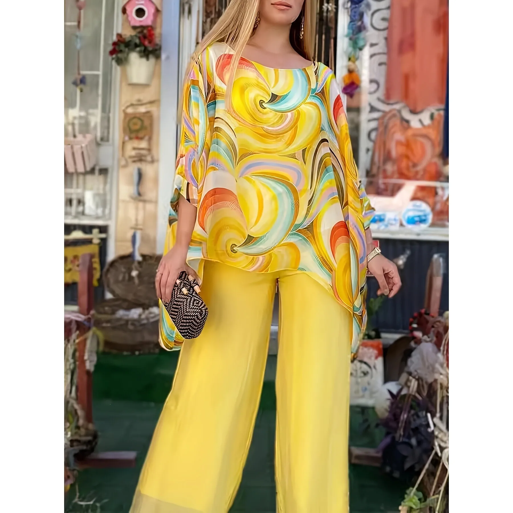 

Chiffon Fashion Set Women's Summer Outfit Cross-Border Trade Brand New Style Spring Collection