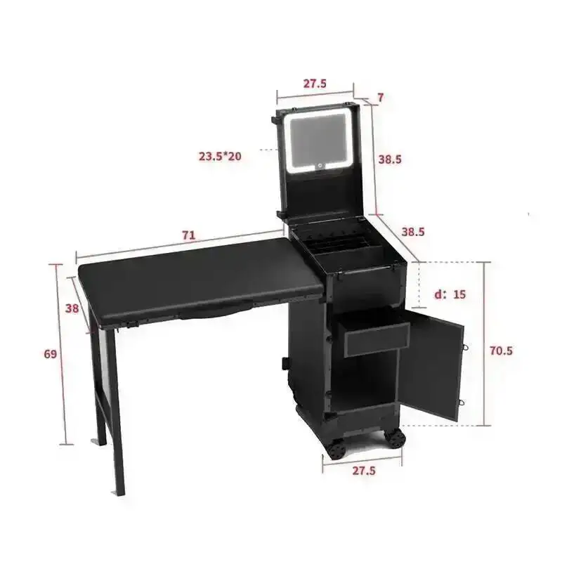 Large Storage Nail Table Modern Multifunctional Foldable Capacity Design Manicure Tables Simple Rustic Mesa Plegable Furniture