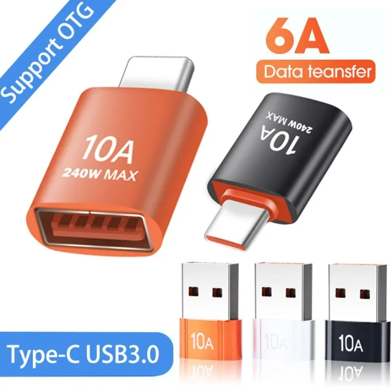 6-1PCS 10A  Adapter USB 3.0 Female To TypeC Male Female Adapter Converter OTG USB To Type C for Macbook Xiaomi Samsung Connector