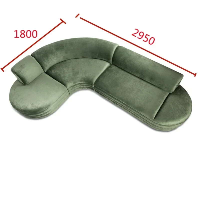 SA-2 Nordic ight uxury Curved Fabric Irregular iving Room Beauty Salon Modern Simple Sofa