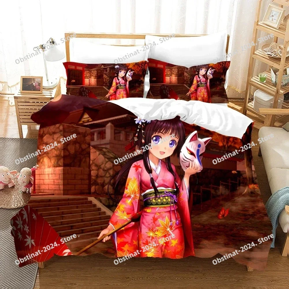 

Anime Girl Bedding Set Cartoon Fashion 3D Print Comforter Luxury Queen King Single Duvet Cover Set Home Textile Decor Modern