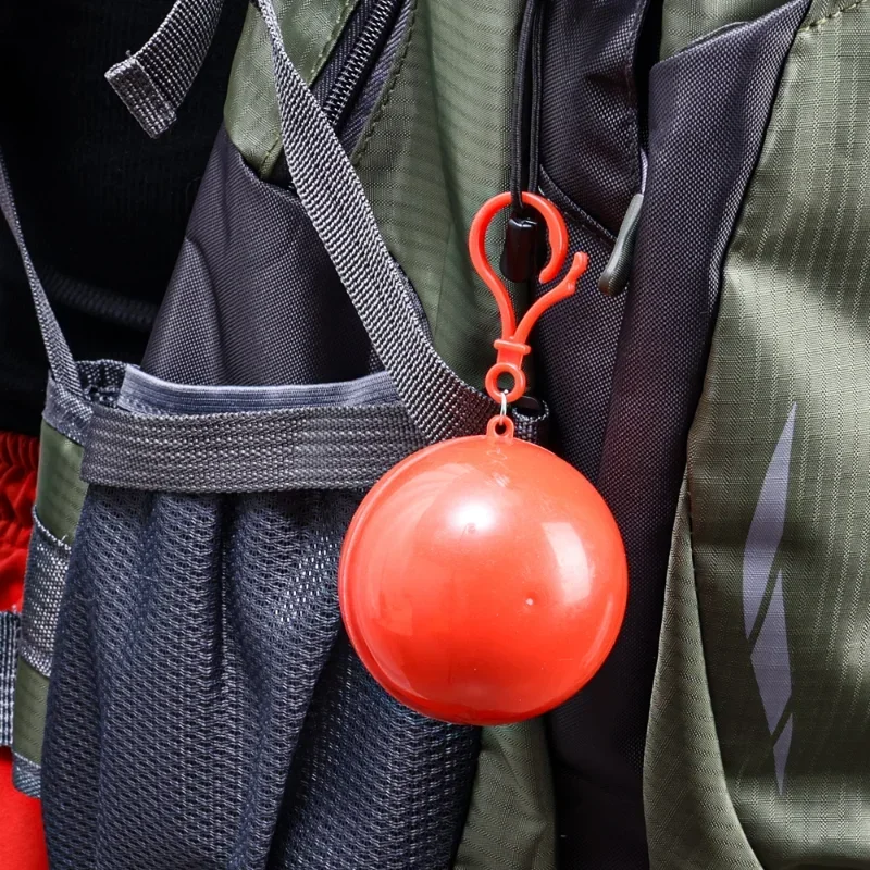 Portable Disposable Raincoat Ball Waterproof Keychain Compression Pocket Balls Outdoor Emergency Ponchos Balls Travel Rain Cover