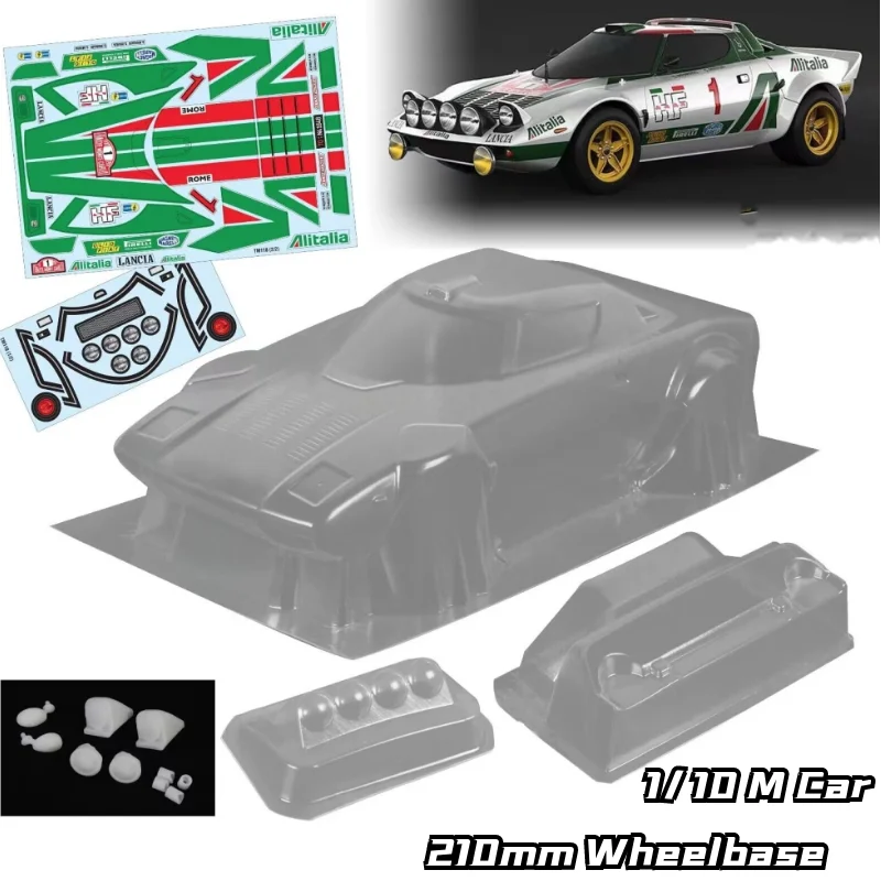 1/10 RC Stratos HF M car PC Rally body shell 210mm wheelbase with Lampshade clean RC body shell for RC TAMIYA CARTEN M car