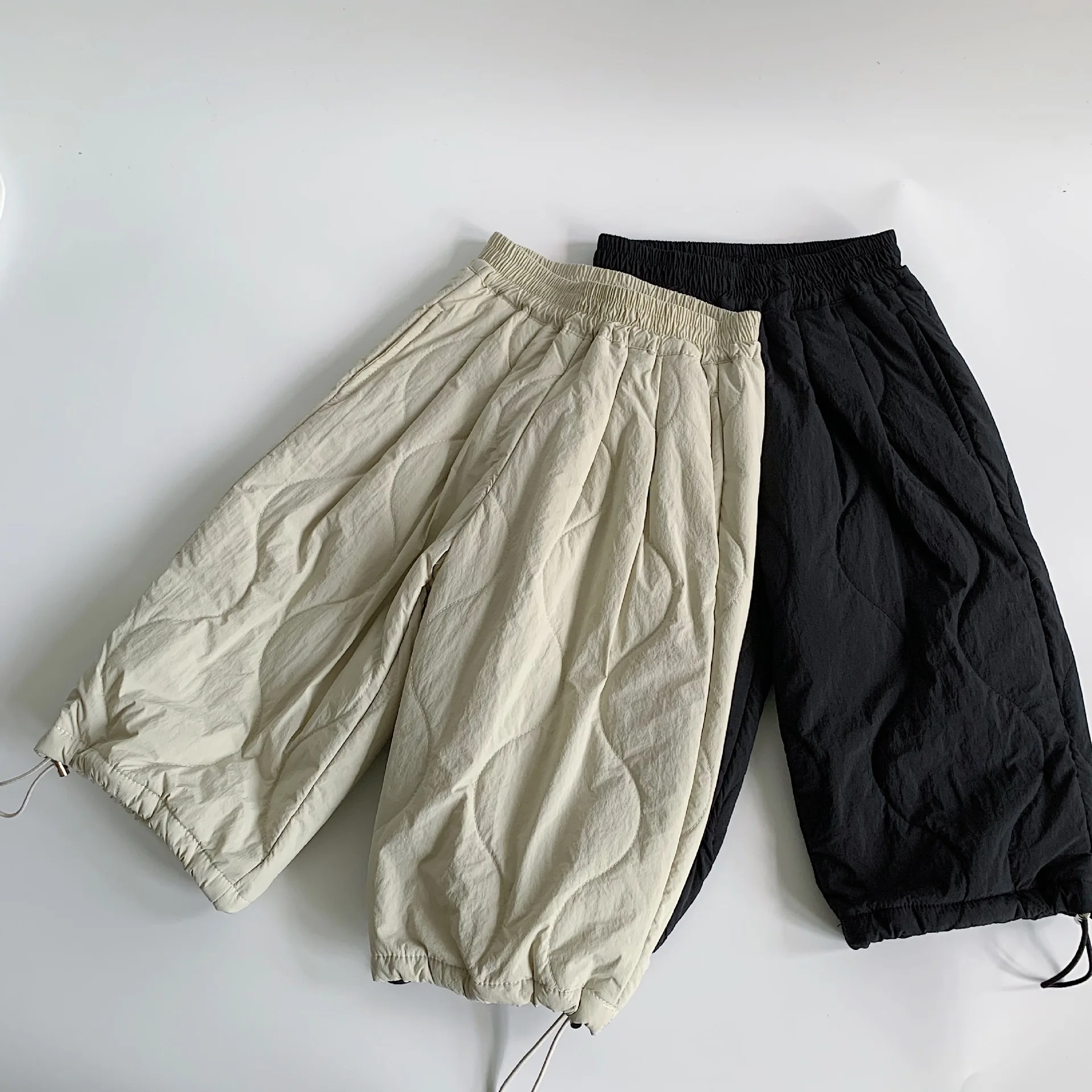 

Children 1-8Y Boys Pant 2025 Winter Solid Color Thick Warm Kid Baby Boy Trouser Casual Loose Elastic Waist Teenager Boys Pants