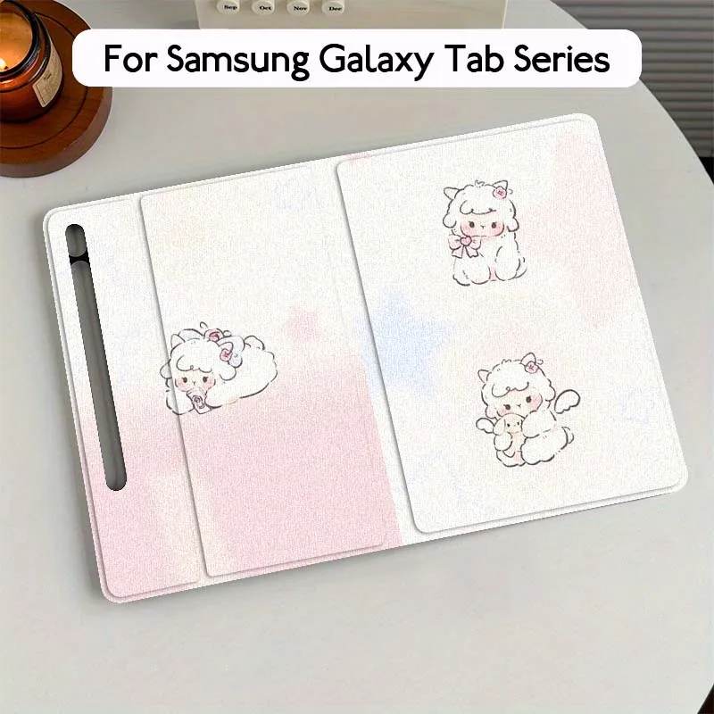 

Cute puppy and bear cartoon For Samsung Galaxy Tab S7 S8 S9 S10 11 12.4 13.1 FE Plus Lite Inch Cover Tablet Case