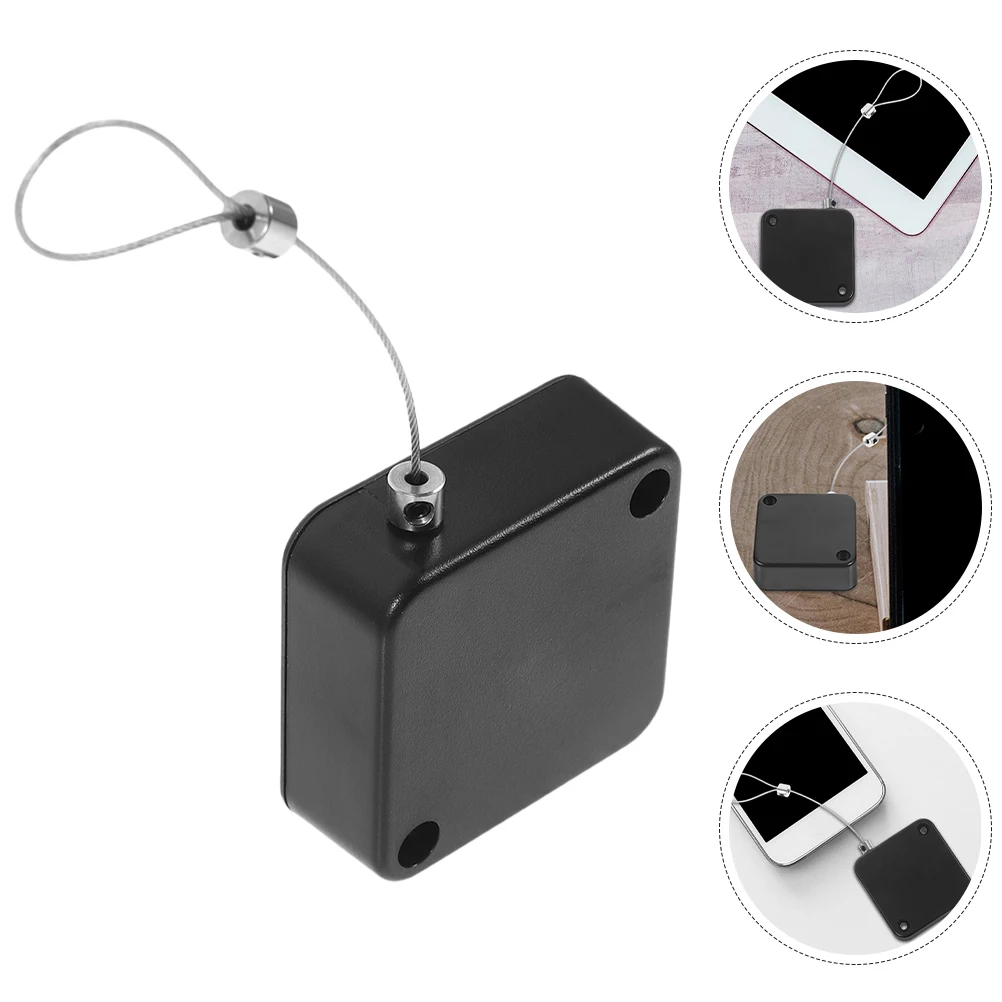 

2Pcs Telescopic Cable Tether Lock Retractable Anti Theft Wire Holder Anti Loss Security Cable Case