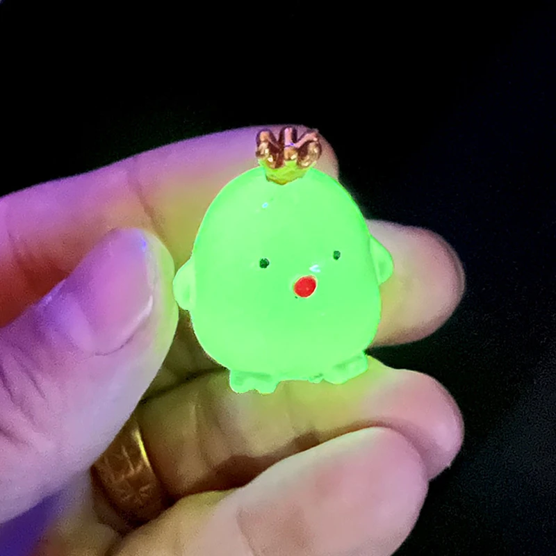 1PC Luminous Crown Chicken Microlandscape succulent plant DIY decorative creative luminous toy