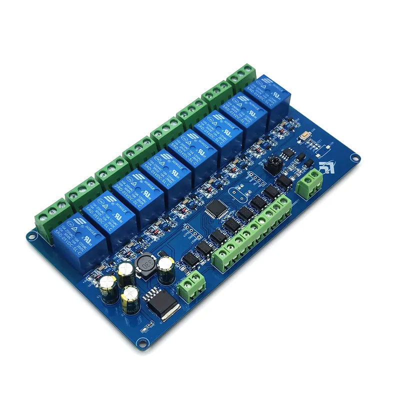 Modbus RTU 8-way Relay Module RS485/TTL UART 8-way Input 8-way Output