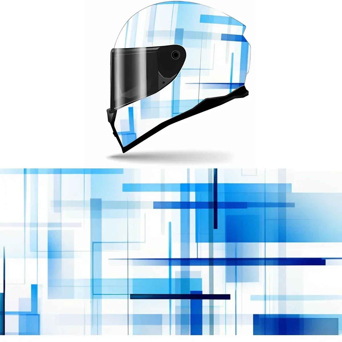 

Blue and White Graphics Full Helmet Wrap Sticker Motorcycle Helmet Racing Graphic Decal Vinyl Wrap Helmet Decor Sticker