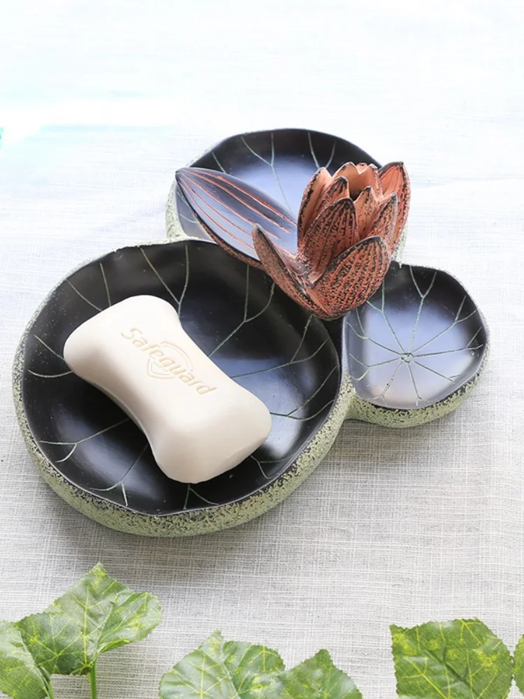 

Новый китайский стиль, креативная ванная комната, туалетные принадлежности, стеллаж для хранения, украшение ручной работы, художественная мыльница