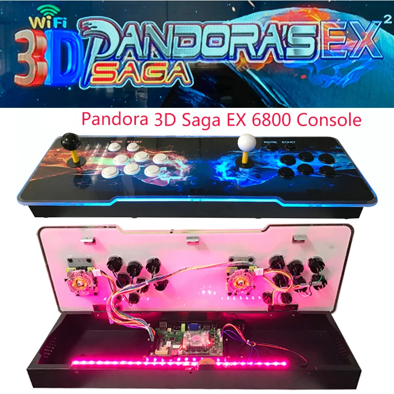 

Pandora 3D WIFI EX SAGA Arcade Box 6800 in 1 Console Save Function Multiplayer Joysticks arcade Game Cabinet 4 Players