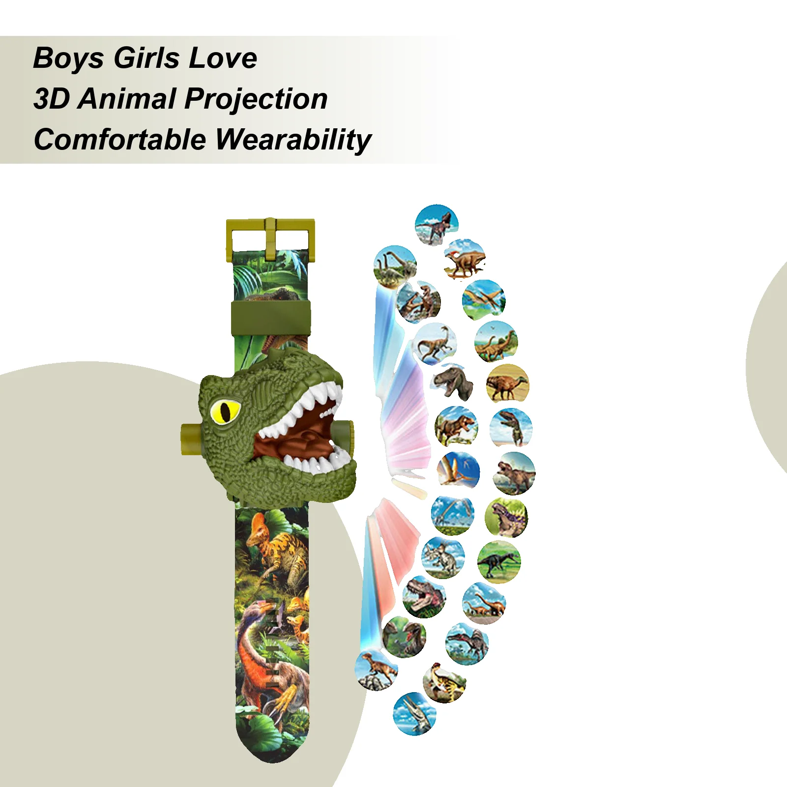 

Kids Dinosaur Watch Silicone Adjustable Toy Digital Screen Watch For Boys Girls Birthday Christmas Holiday Home Travel Indoor
