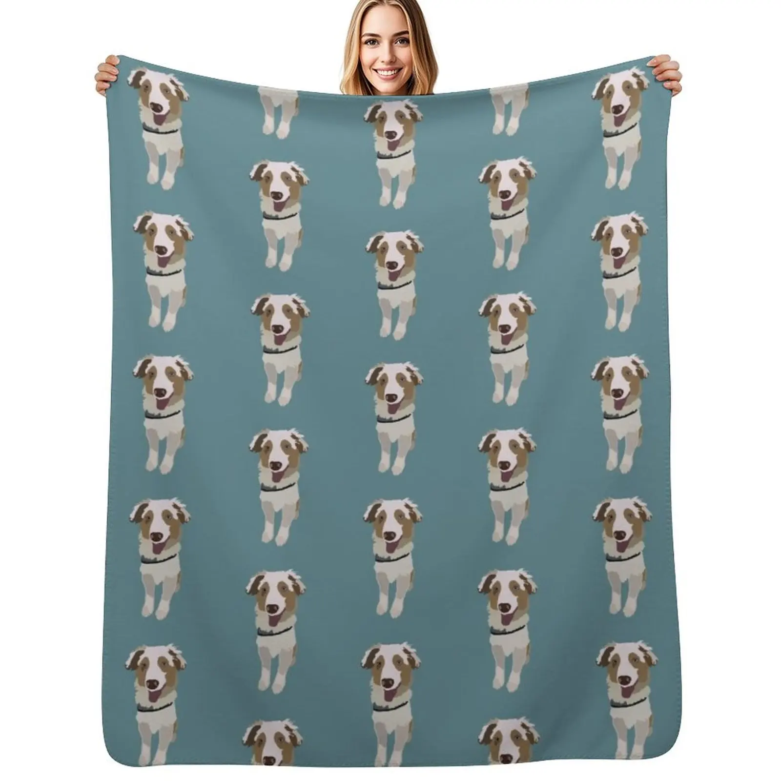 Australian Shepherd Aussie Puppy Throw Blanket Nap Baby Shaggy blankets and throws bed plaid Fashion Sofas Blankets