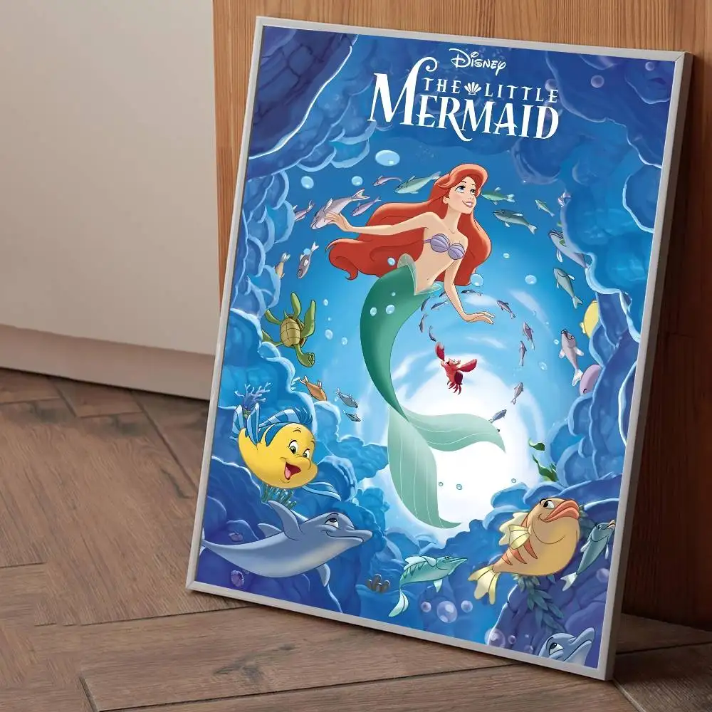 ارييل أنيمي الأميرة حورية البحر المشارك عالية الجودة طباعة مقاوم للماء جدار الفن ملصق لشريط غرفة المعيشة ديكور هدية #4