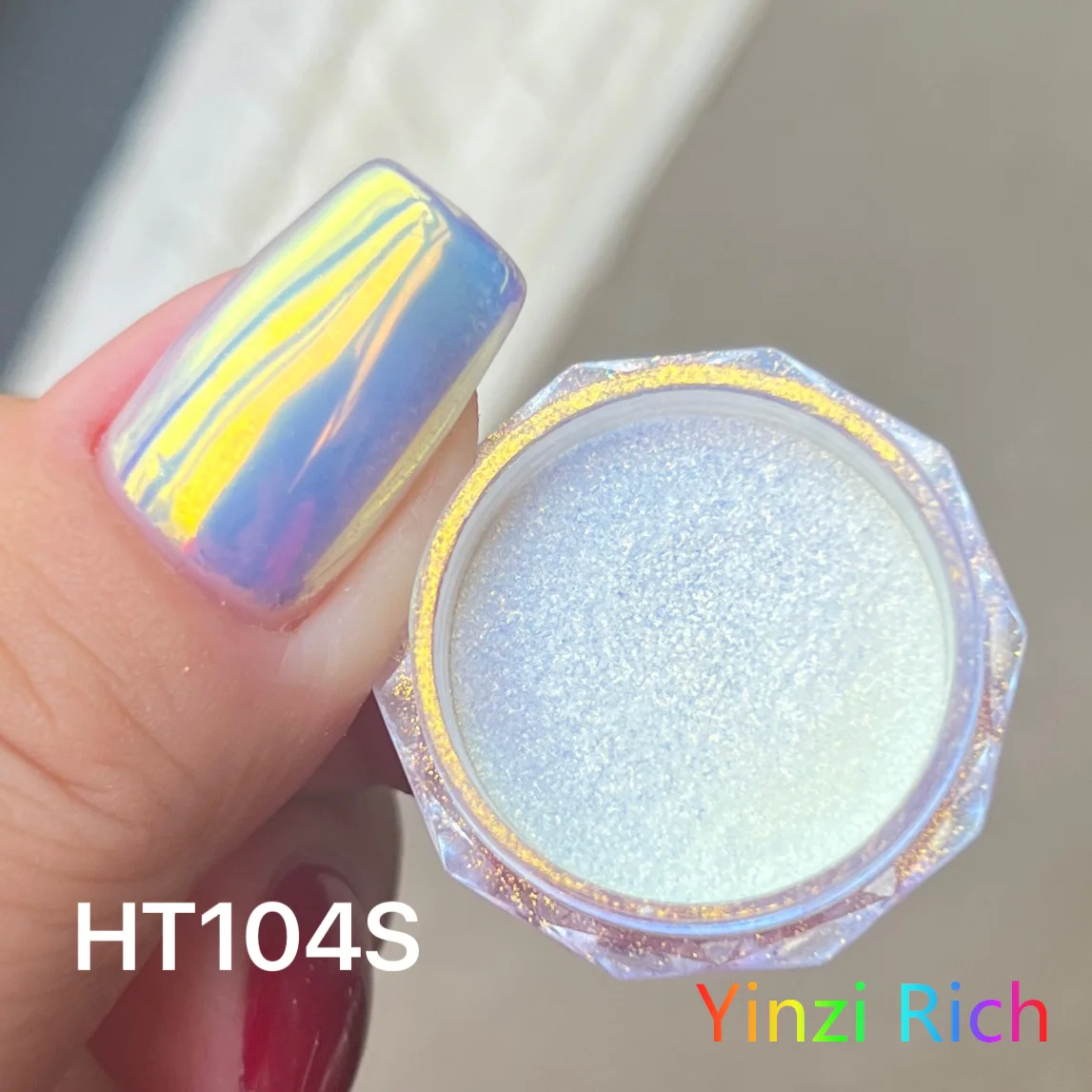 YZ 1Box Sunset Glow Orange Aurora Glitter Powder Yellow Gold Mirror Nail Powder Pearl Luster Fine Pigment UV Gel Polish Powder