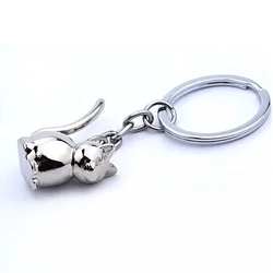 3D Cat Keychain Cute Key Ring for Women Kitten Lucky Cat Key Chain Key Holder Mens Car Portachiavi Chaveiro Llaveros Bag Charm