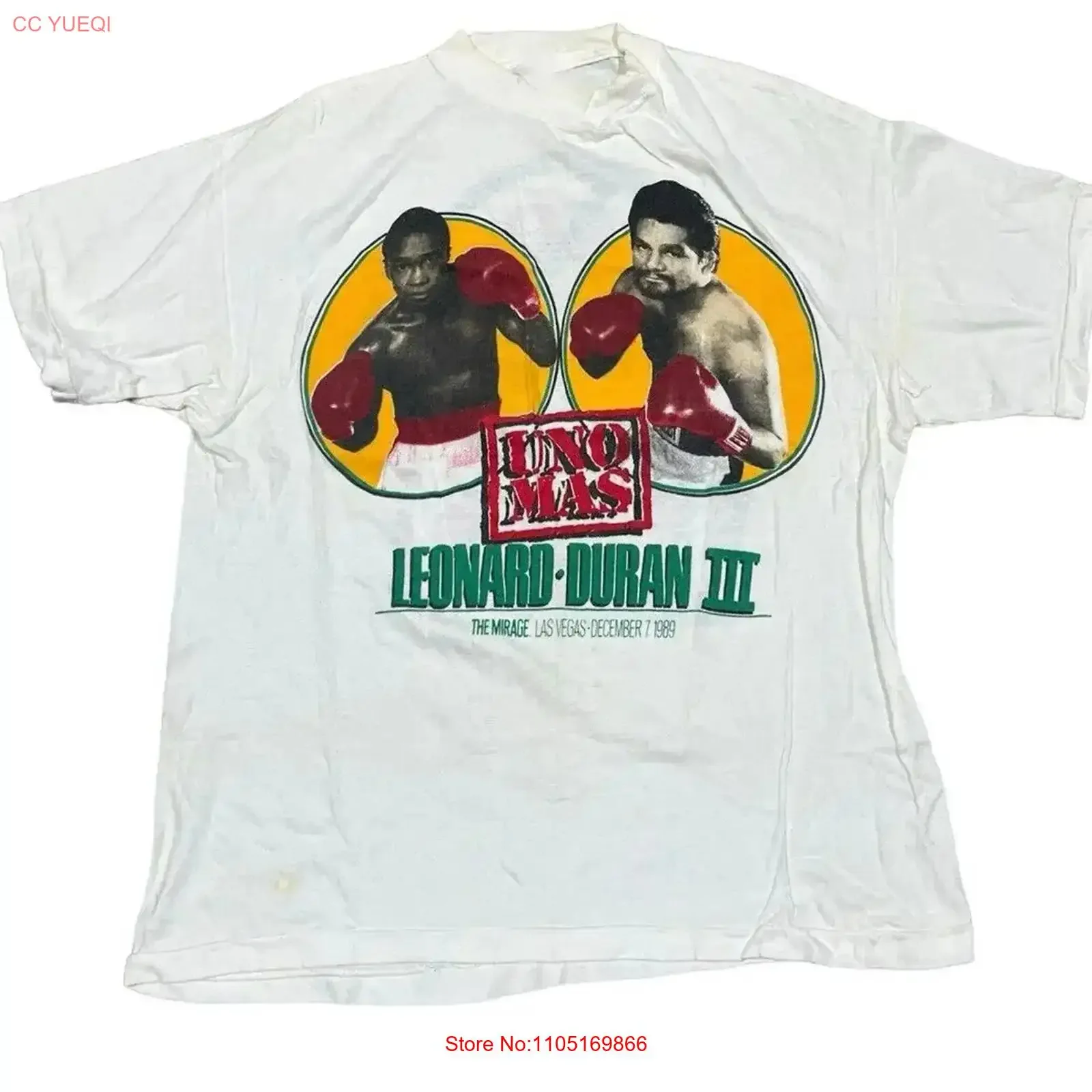 Sugar Ray Leonard vs Roberto Duran camiseta blanca todas las tallas 8D409 vintage lavado ligeramente Casual moda elegante transpirable