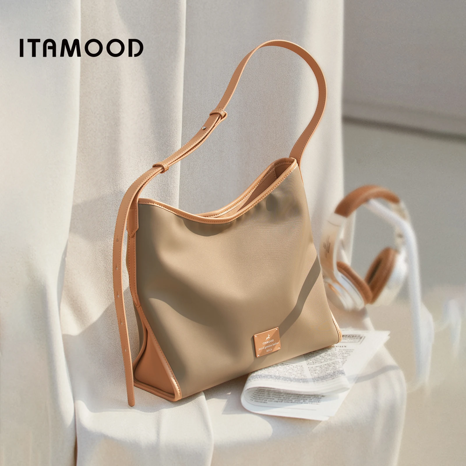 

ITAMOOD большая вместительная сумка-тоут для женщин, пригородная работа, модная сумка-хобо для покупок подмышками, роскошный дизайнерский бренд для хранения косметики