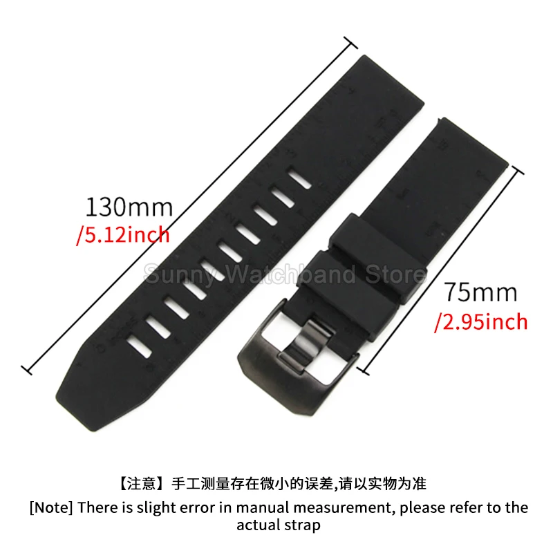 ​​Military Grade Black Silicone Watchband 23mm Flat Interface for Luminox 6251 8830 3501 with Special Buckle Engraved Scales​​