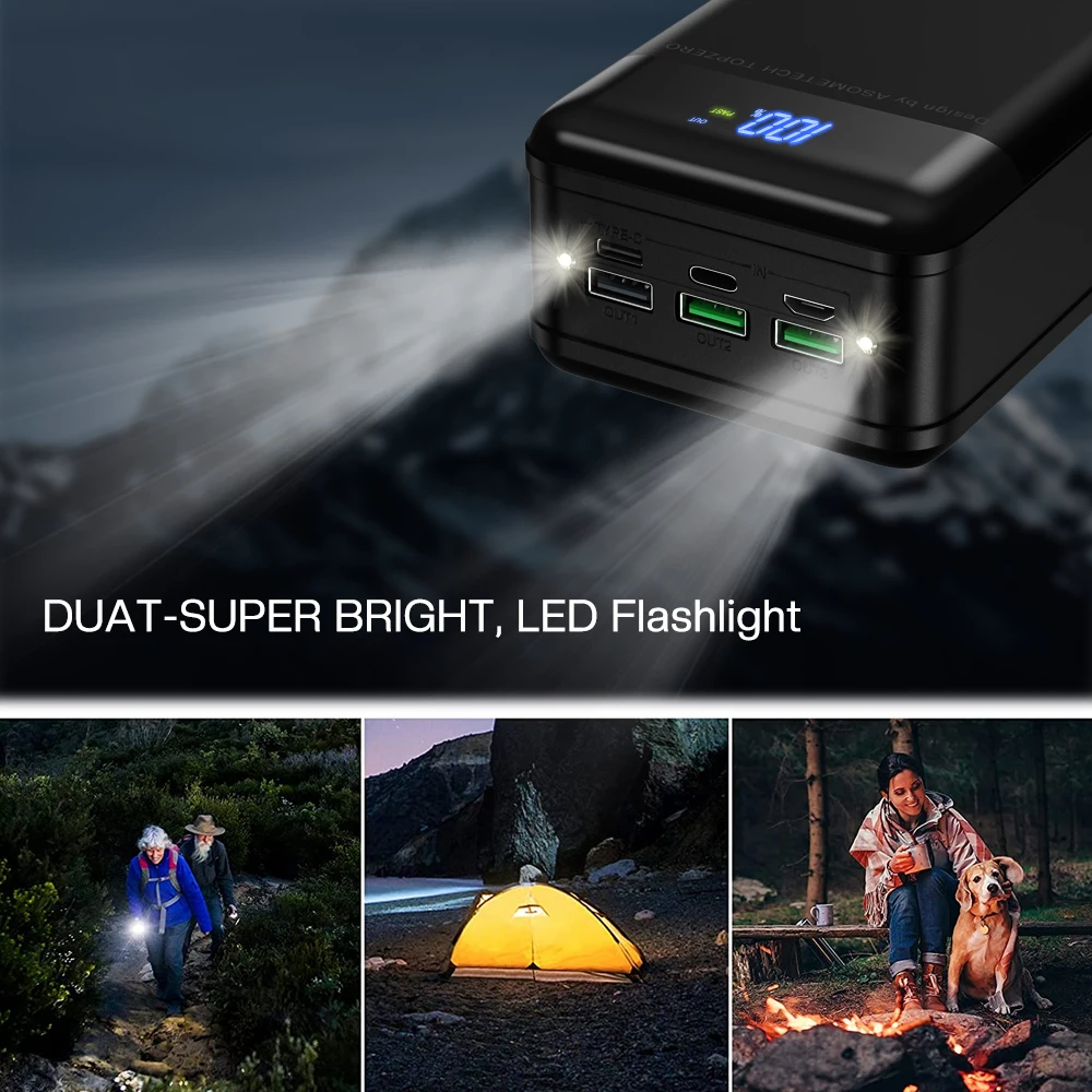 Power Bank 50000mAh QC PD 3.0 Fast Charging Powerbank 50000 mAh External Battery Charger Poverbank For iPhone Xiaomi Samsung