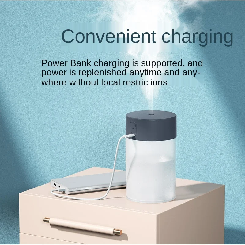 USB 공기 가습기 초음파 미니 아로마 테라피 디퓨저, 휴대용 분무기, 에센셜 오일 분무기, LED 램프, 가정용 260ML 미스트 메이커