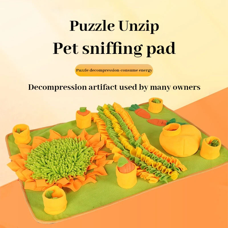 

Pet Sniffing Mat Dog Training Food Hiding Blanket Big Sunflower Boring Anti-choking Sniffing Mat Slow Feeding Mat Pet Supplies