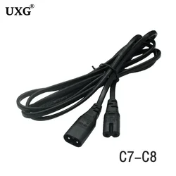 IEC 320 C8 Male Plug to C7 Female Connector AC Power Cord , Type Figure 8 Power Extension Cable 30cm 1.8m 3m