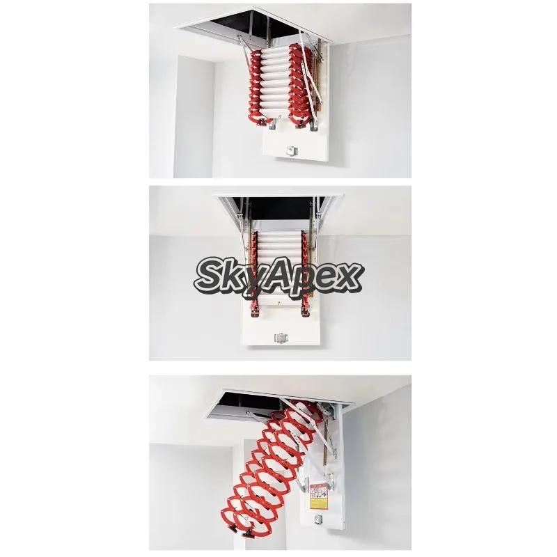 سلالم علية محمولة داخلية وخارجية مثبتة على الحائط، قابلة للسحب، سلم قابل للتمدد غير مرئي للفيلات #6