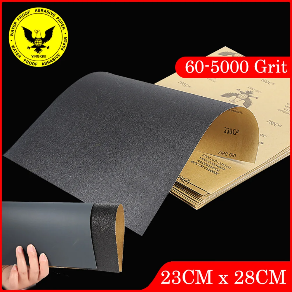 1-20pcs /Set Sandpaper Grit 60-5000 Water/Dry Sand Paper Abrasive Tools 280x230mm Jades And Stones Wood Metal Car Nail Polishing