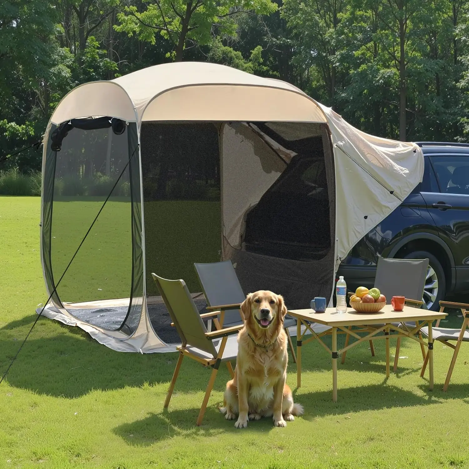 Instant Pop Up Screen Tent Outdoor Camping SUV Garden Patio Backyard Mosquito Net Sun Shelter Carry Bag 7x7 Ft Uv Resistant