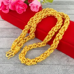 9999 24K Real Gold Necklace Men's Dragon Head Necklace Gold Real Gold Dragon Bone Golds for Men