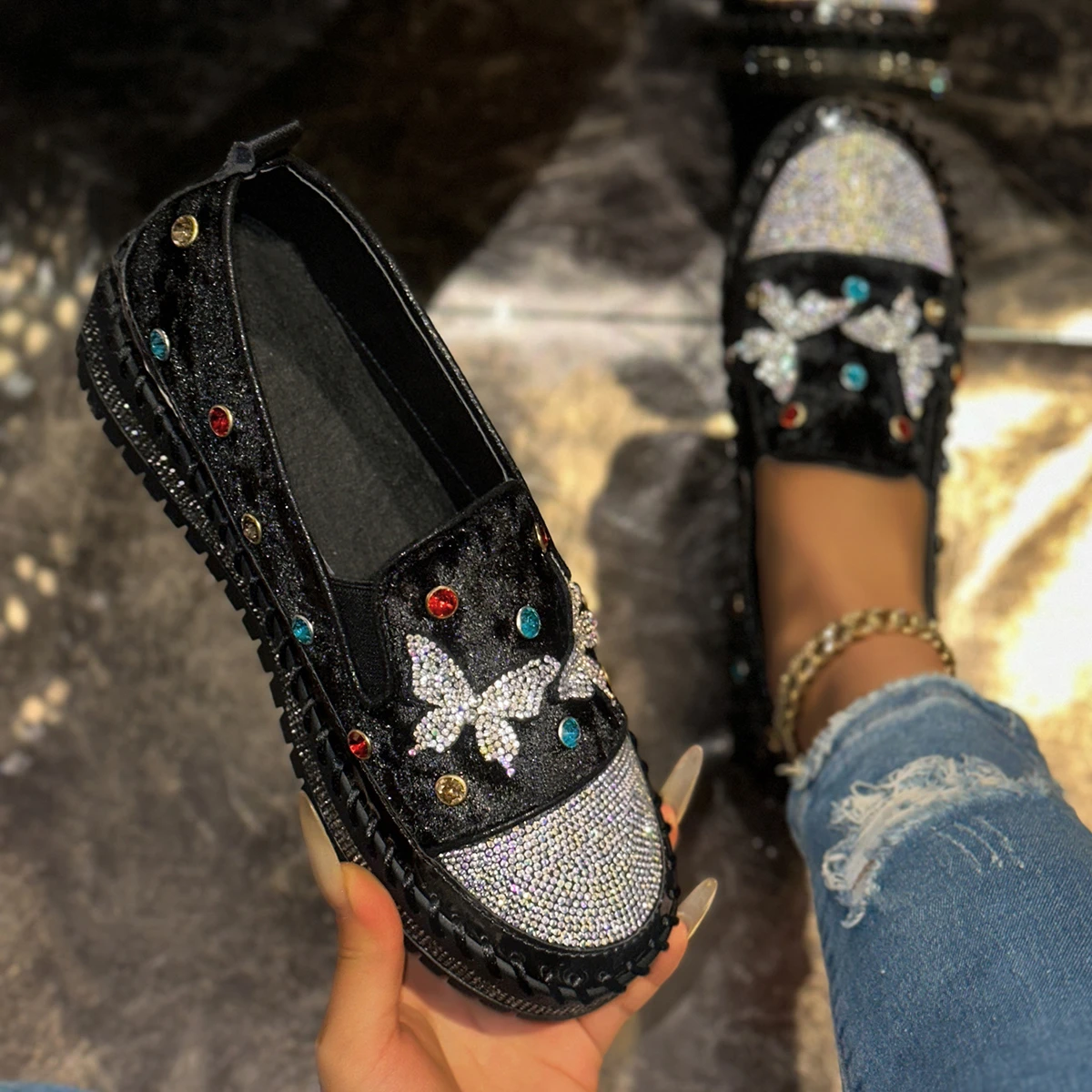 

2025 женские роскошные кроссовки, Нескользящие кроссовки на платформе, женские повседневные слипоны, женская вулканизированная обувь на танкетке, женские Zapatos De Mujer