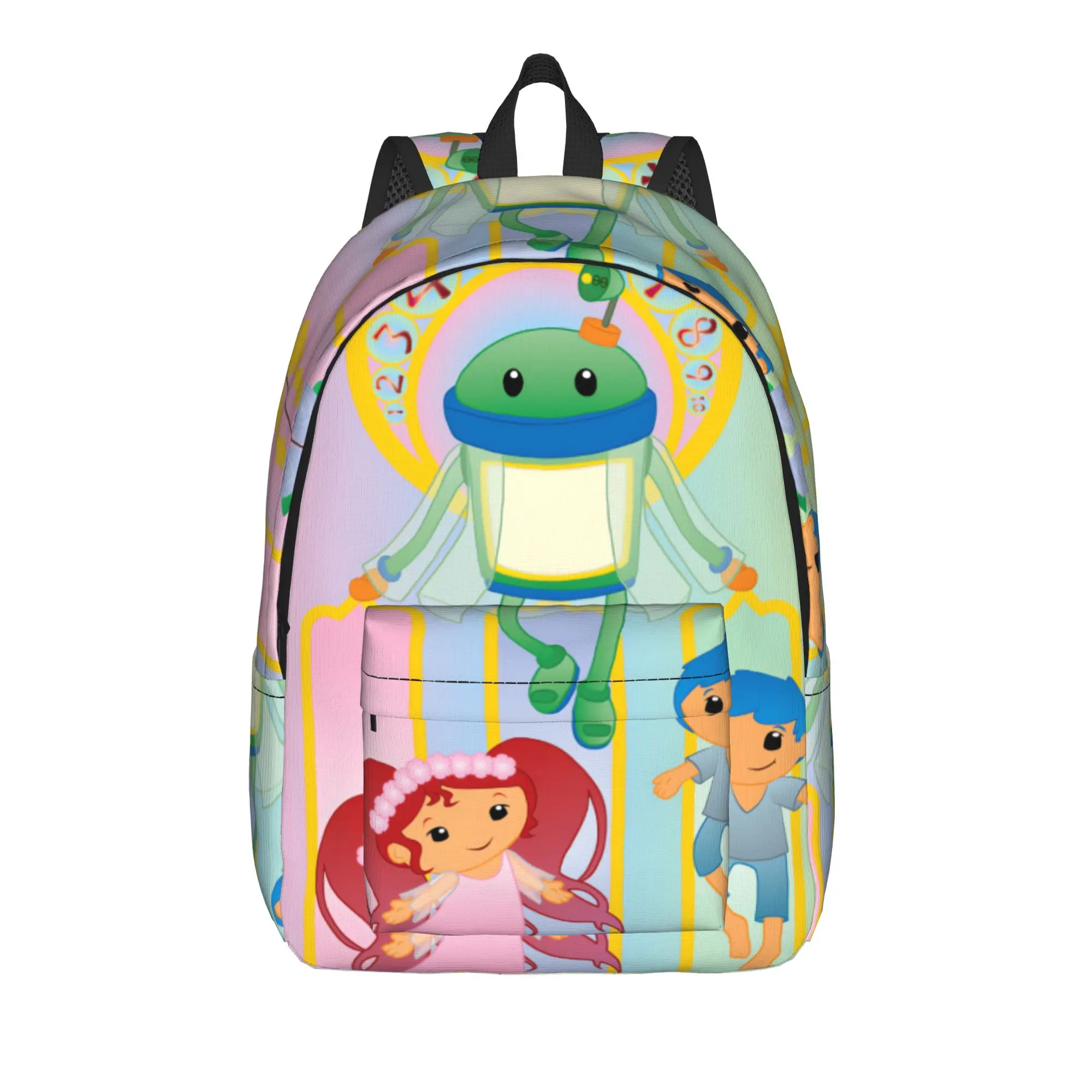 Clock Border Team Umizoomi Backpack  University Backpacks Student Unisex Designer Large School Bags Stylish Rucksack