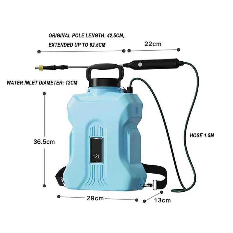Electric Sprayer Built-in 2500mAh Battery 12L Spray Bottle Gardening Tools&Planting Supplies Suitable For Agricultural Watering