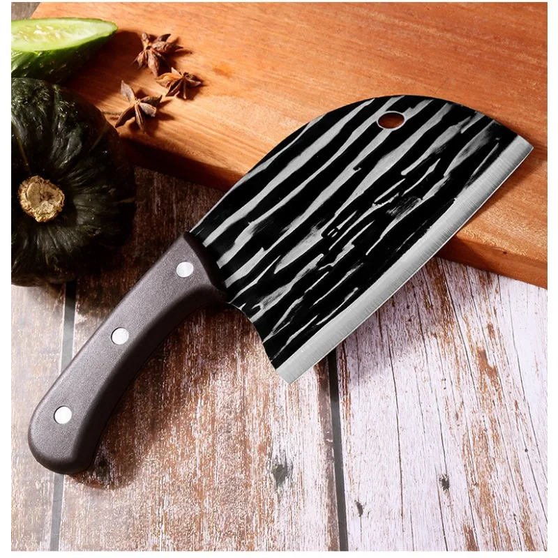 2024Knife forging hammer pattern fish head knife outdoor household stainless steel sharp slicing knife