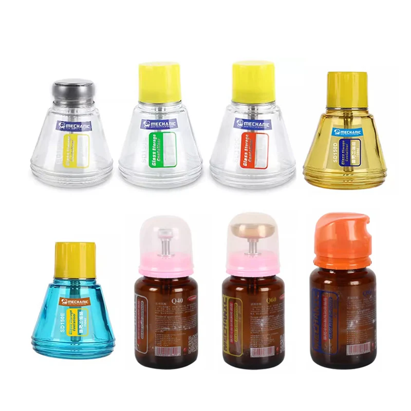 Dispensador de Fluido de Vidro para Reparo Telefônico Garrafa de Álcool tipo Imprensa Antiestática Mechanic Q40 Q60 Q80 Sd150a b c e 100 150ml