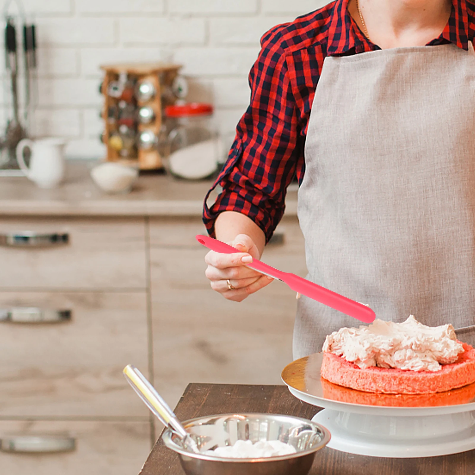 

2Pcs Silicone Spatula Heat Resistant Baking Dough Mixer Kitchen Scraper Long Handle Silicone Scraper for Non Stick