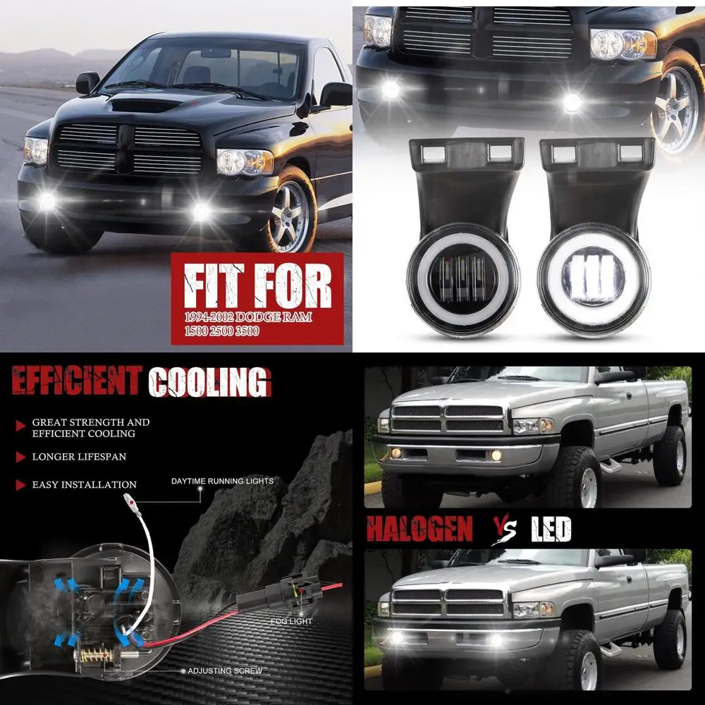 

Светодиодные противотуманные фары Dodge Ram с комплектом дневных ходовых огней, 1 пара прозрачных линз, замена противотуманных фар на 1994 1995 1996 1997 1998 19