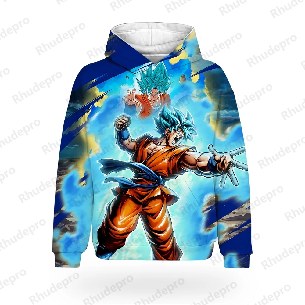 

2024 DragonBallZ Baby Suit Son Goku Children's Autumn Men's Hoodie Anime Cartoon Print White Balck Hoodie Boys And Girls' Top