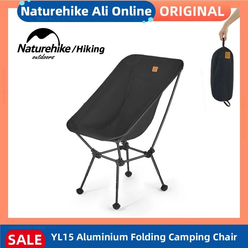 Naturehike Outdoor Aluminum Alloy Folding Moon Chair Portable Camping Chair Fishing Picnic Ultralight Chairs 3 Height Adjustable